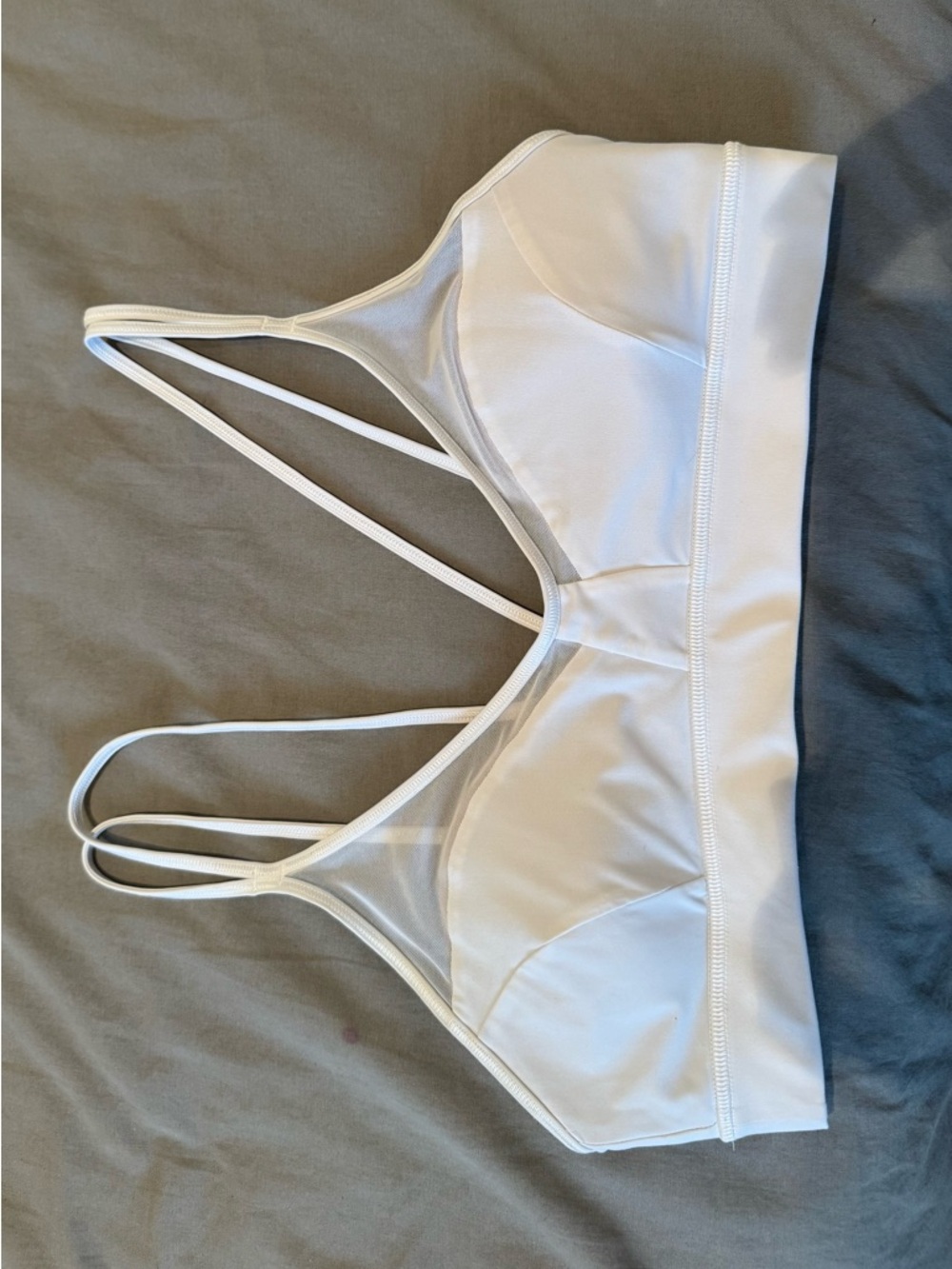 lululemon White Strappy Mesh Sports Bra